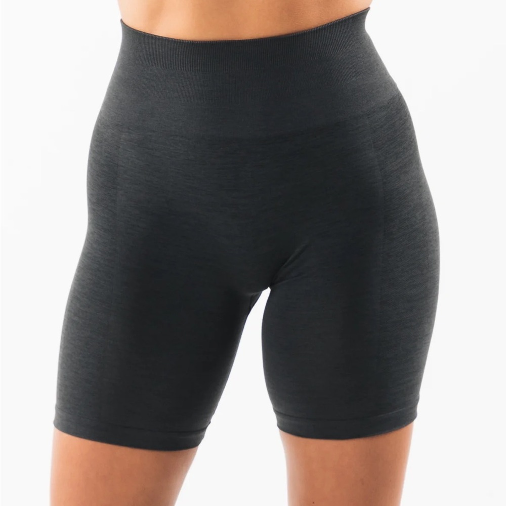 ALPHALETE Solid Seamless Bike Shorts Gray Gym Yoga Squat Atheletic Running